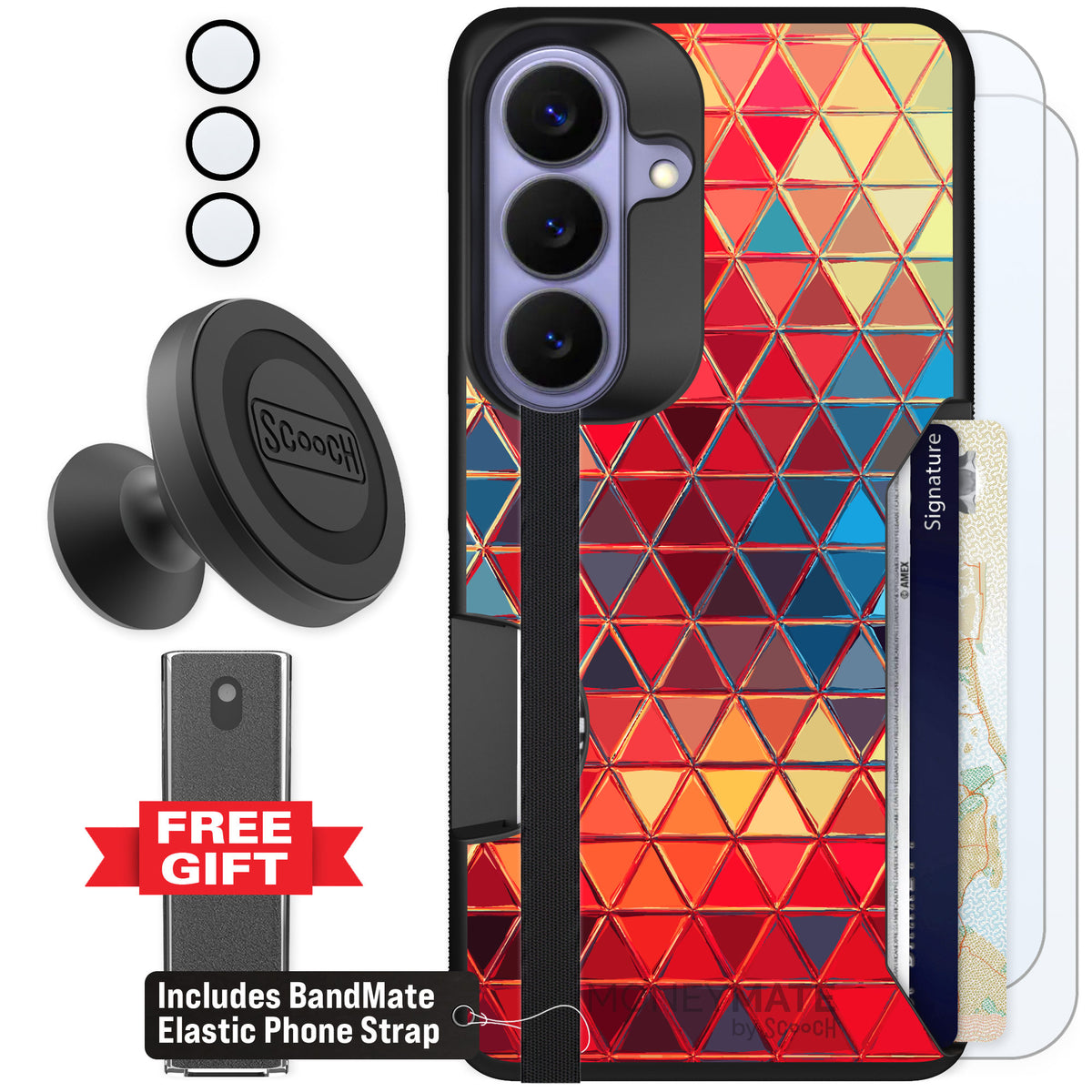 Scooch Moneymate Festive Glass for Galaxy S26 β Defender Bundle