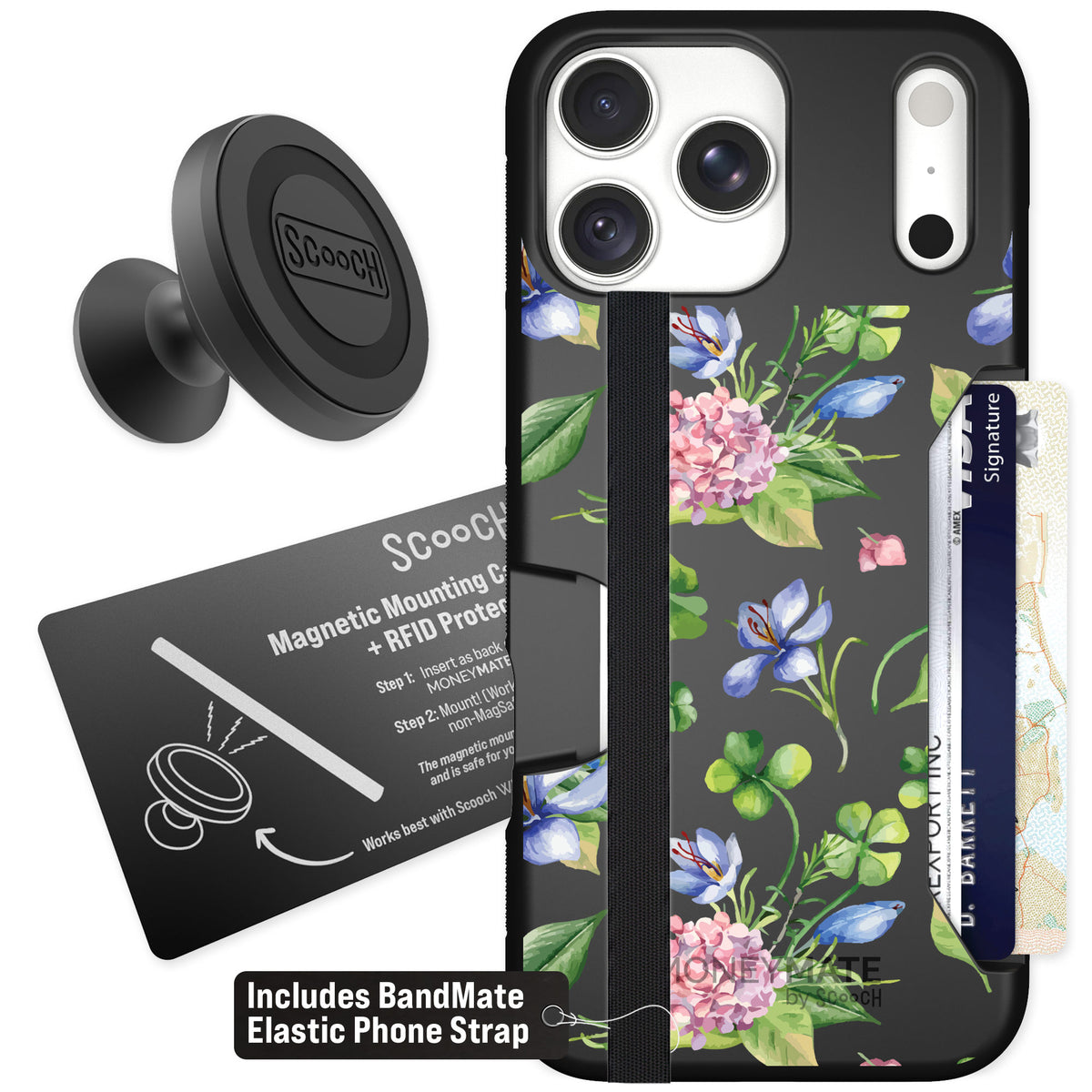 Scooch Moneymate Lucky Hydrangea for iPhone 18 Pro Max β Starter Bundle