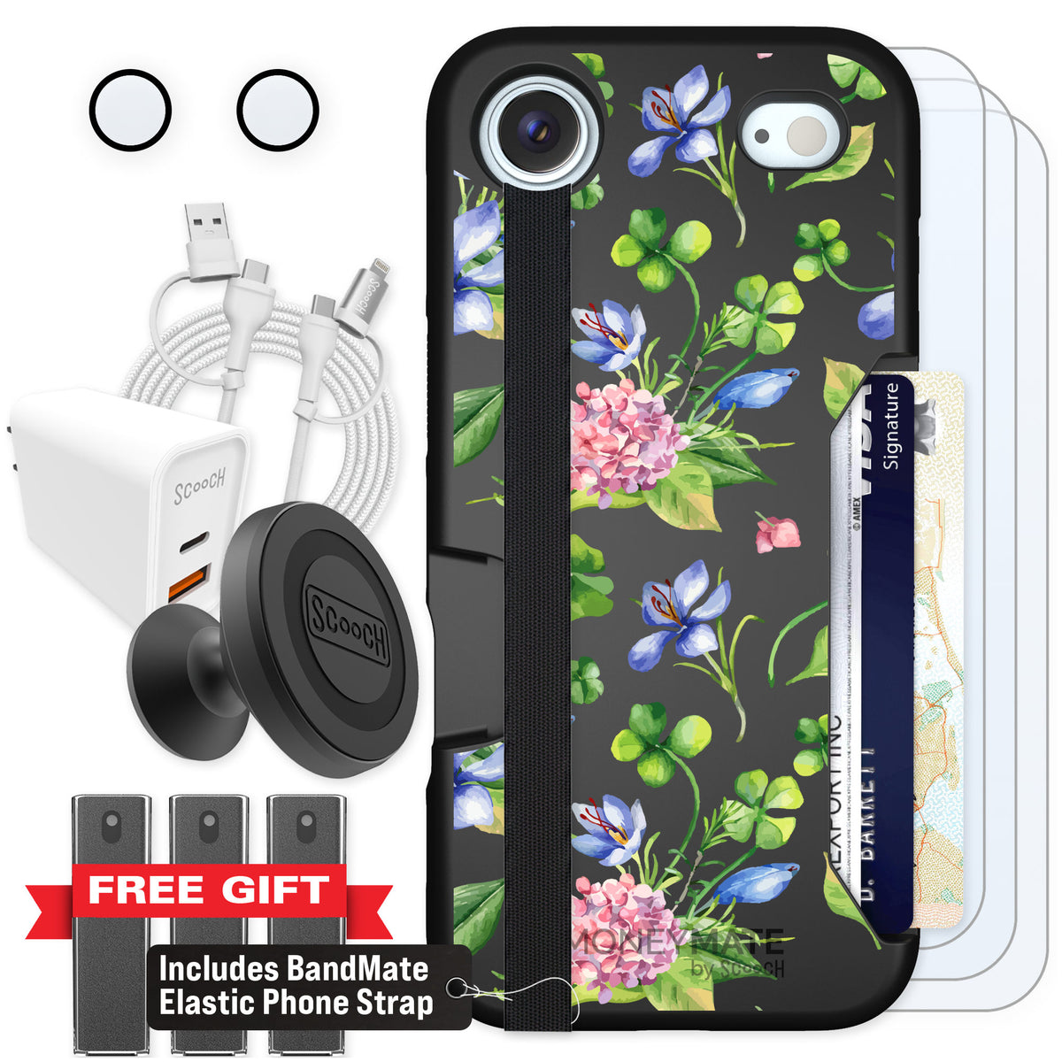 Scooch Moneymate Lucky Hydrangea for iPhone Air β Ultimate Bundle
