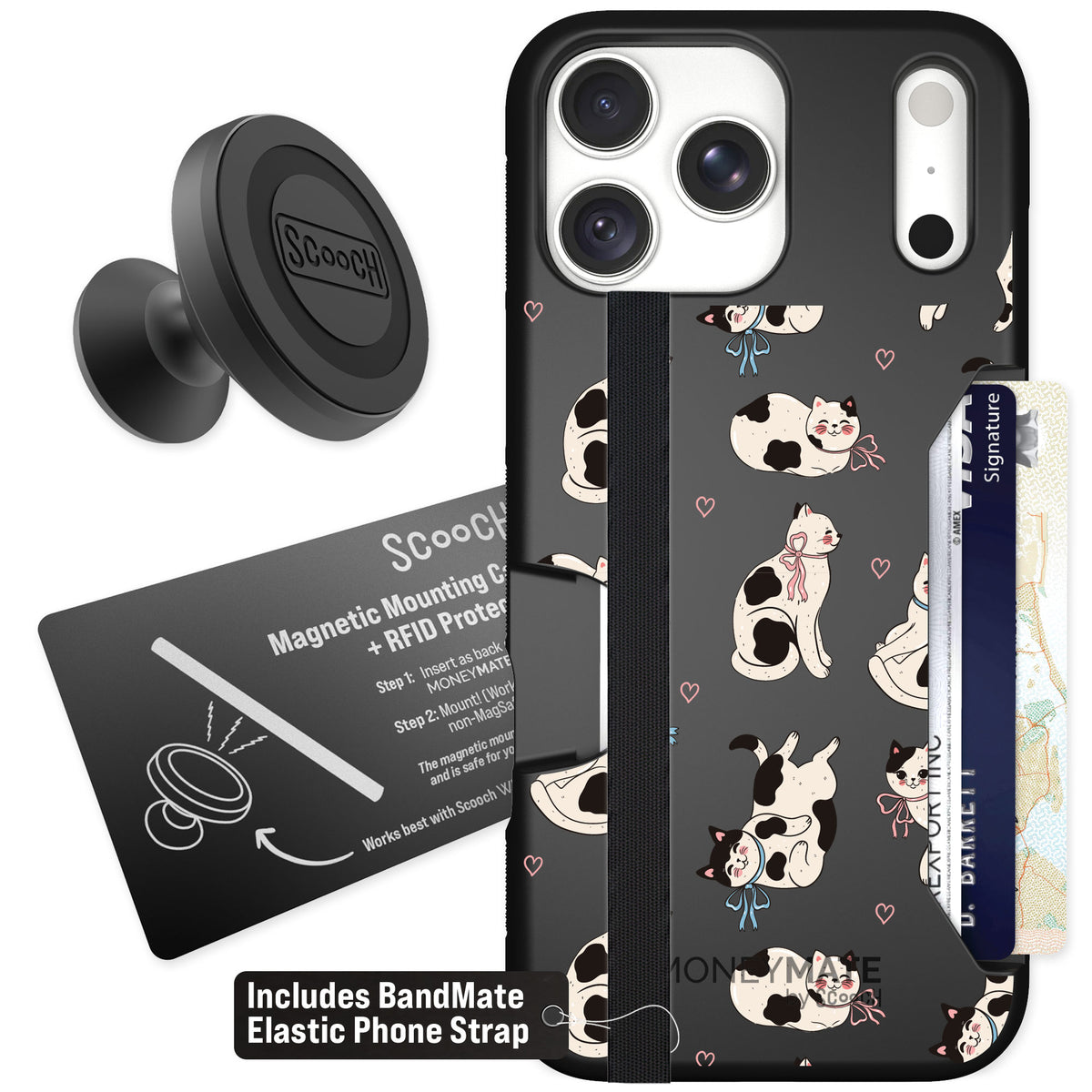Scooch Moneymate Bow Kitties for iPhone 18 Pro Max β Starter Bundle