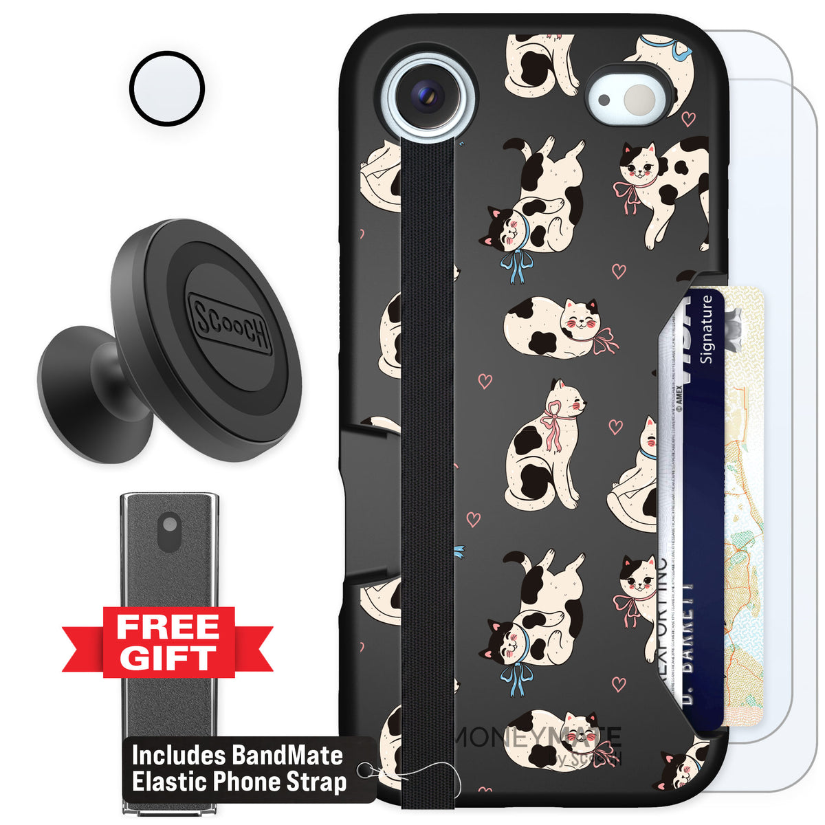 Scooch Moneymate Bow Kitties for iPhone Air β Defender Bundle