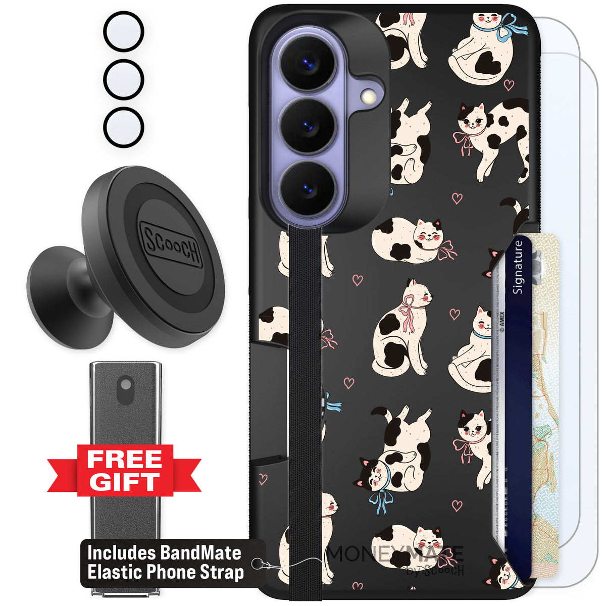 Scooch Moneymate Bow Kitties for Galaxy S26 β Defender Bundle