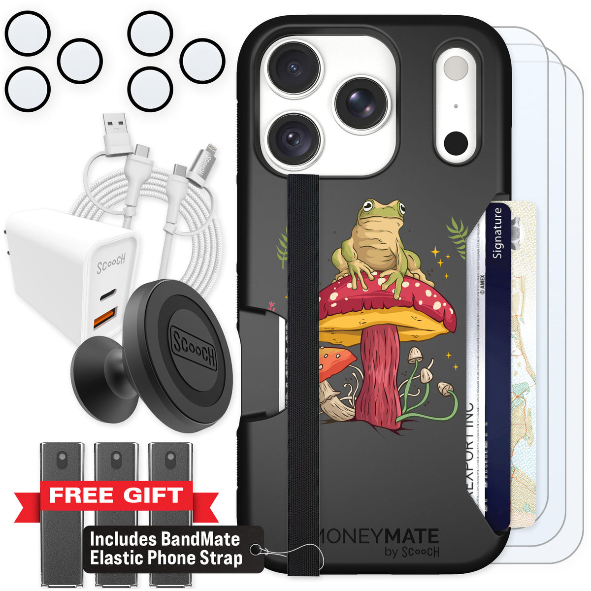 Scooch Moneymate Toadstool Frog for iPhone 18 Pro β Ultimate Bundle