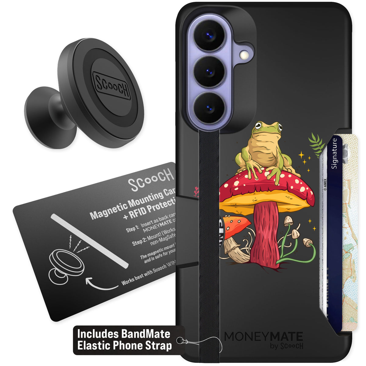 Scooch Moneymate Toadstool Frog for Galaxy S26+ β Starter Bundle