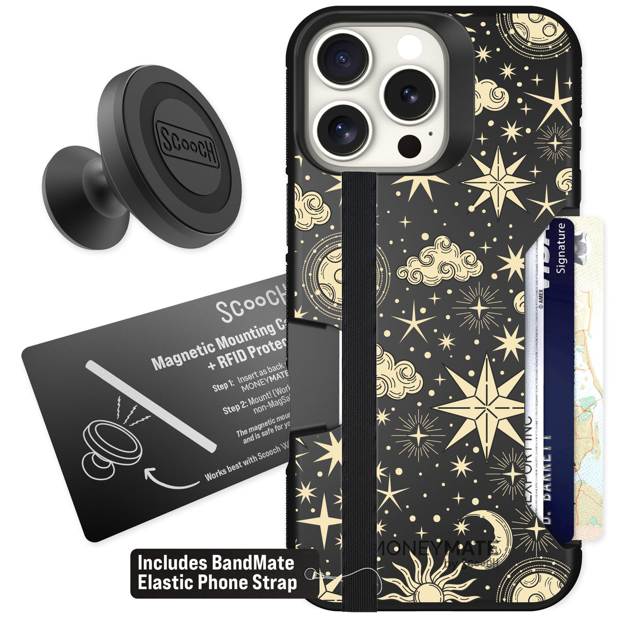 Scooch Moneymate Celestial Sleep for iPhone 16 Pro Max — Starter Bundle