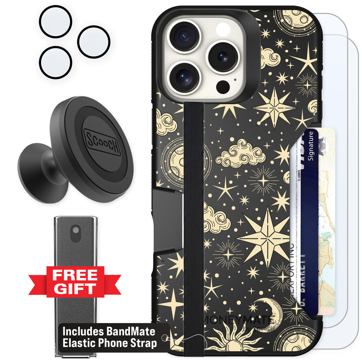 Scooch Moneymate Celestial Sleep for iPhone 16 Pro Max — Defender Bundle