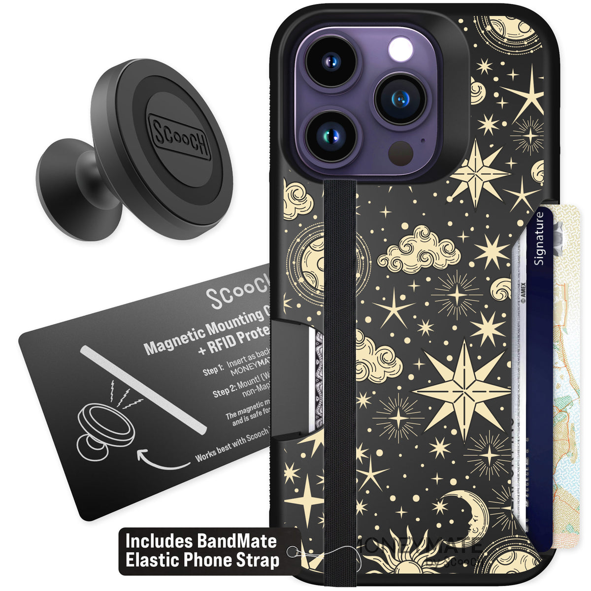 Scooch Moneymate Celestial Sleep for iPhone 14 Pro — Starter Bundle