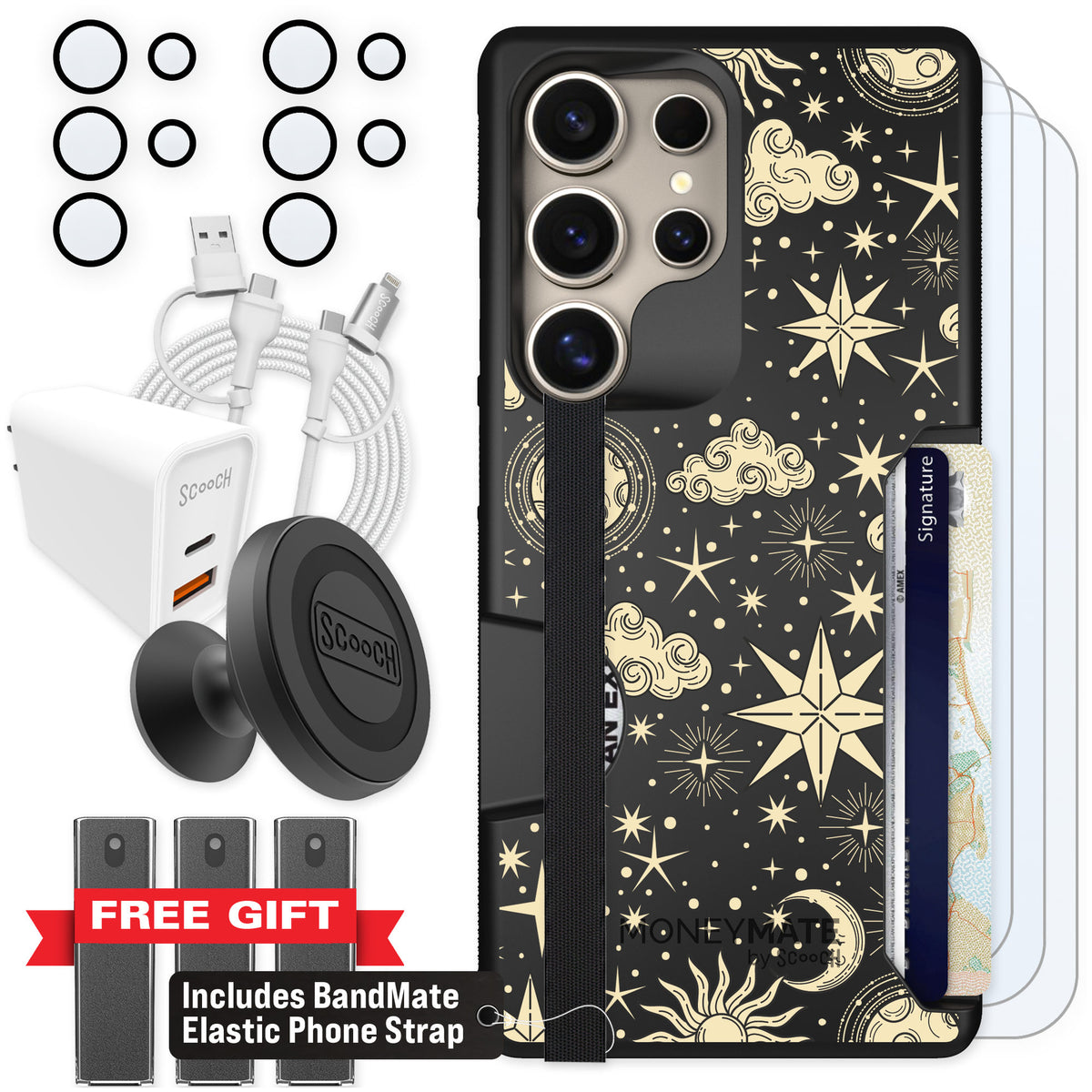 Scooch Moneymate Celestial Sleep for Galaxy S25 Ultra — Ultimate Bundle