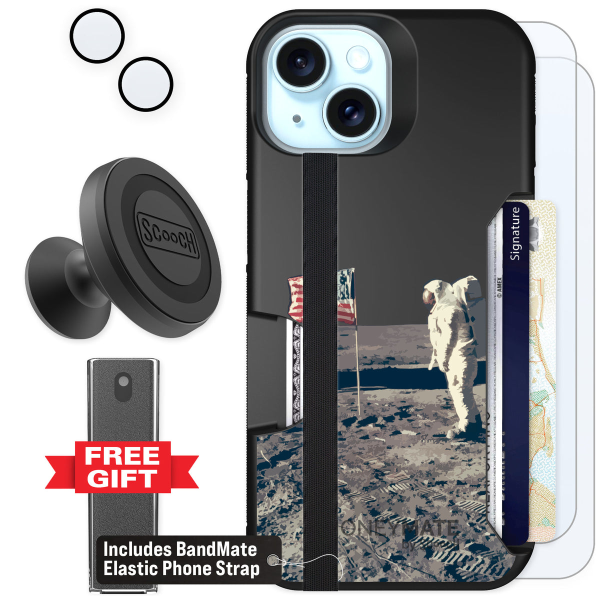 Scooch Moneymate Lunar Landing for iPhone 15 β Defender Bundle