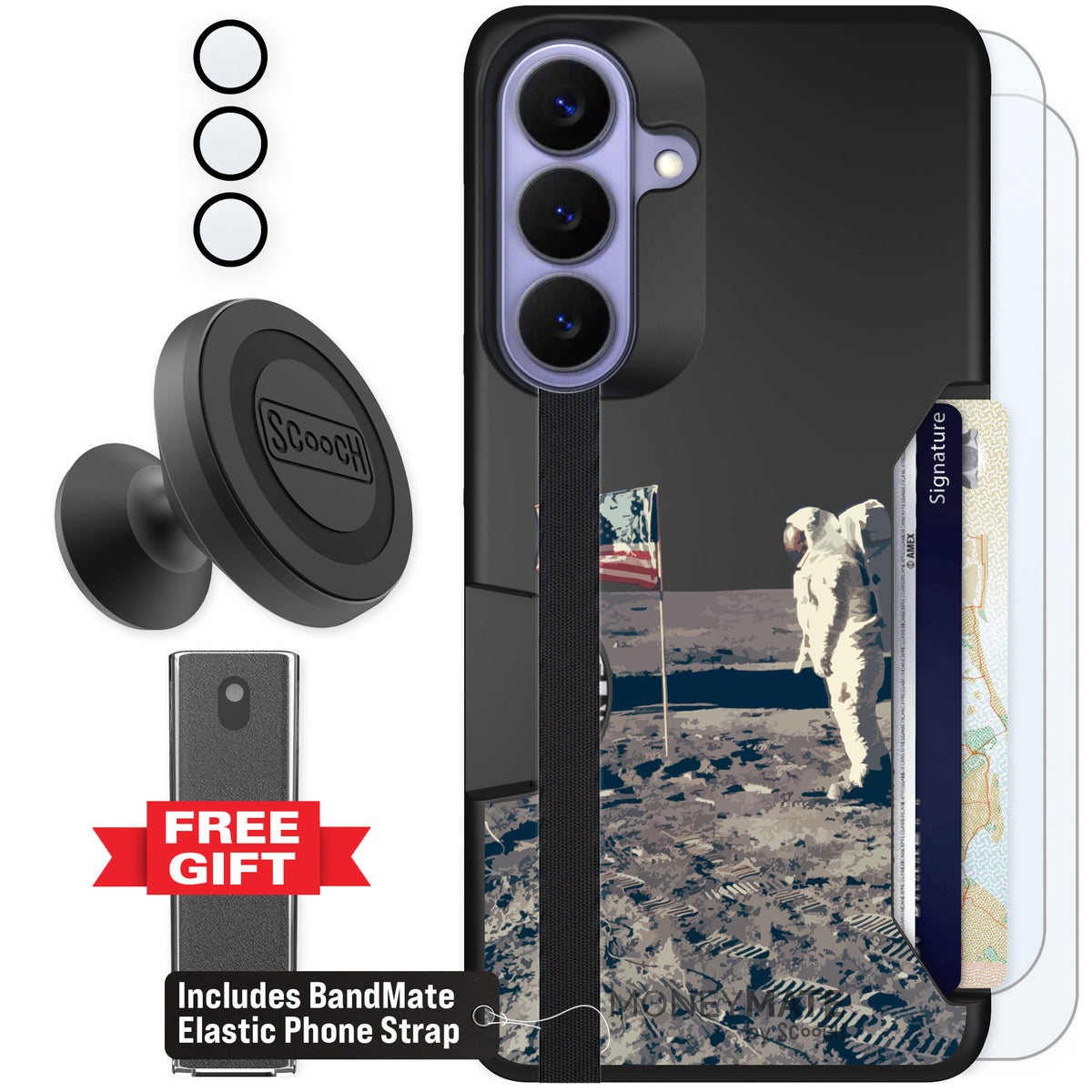 Scooch Moneymate Lunar Landing for Galaxy S26+ β Defender Bundle