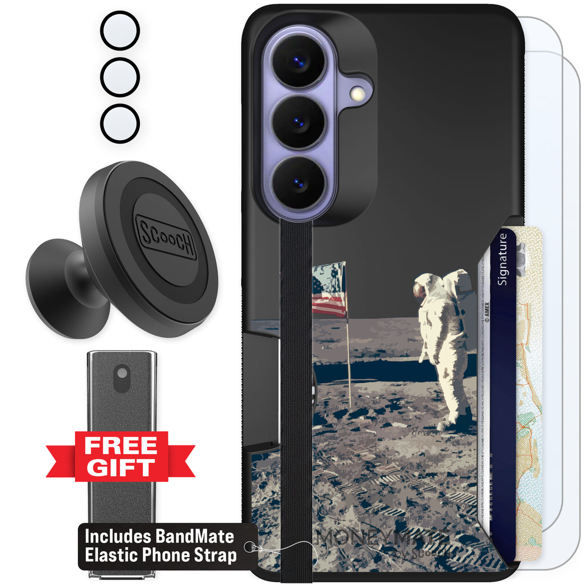 Scooch Moneymate Lunar Landing for Galaxy S26 β Defender Bundle