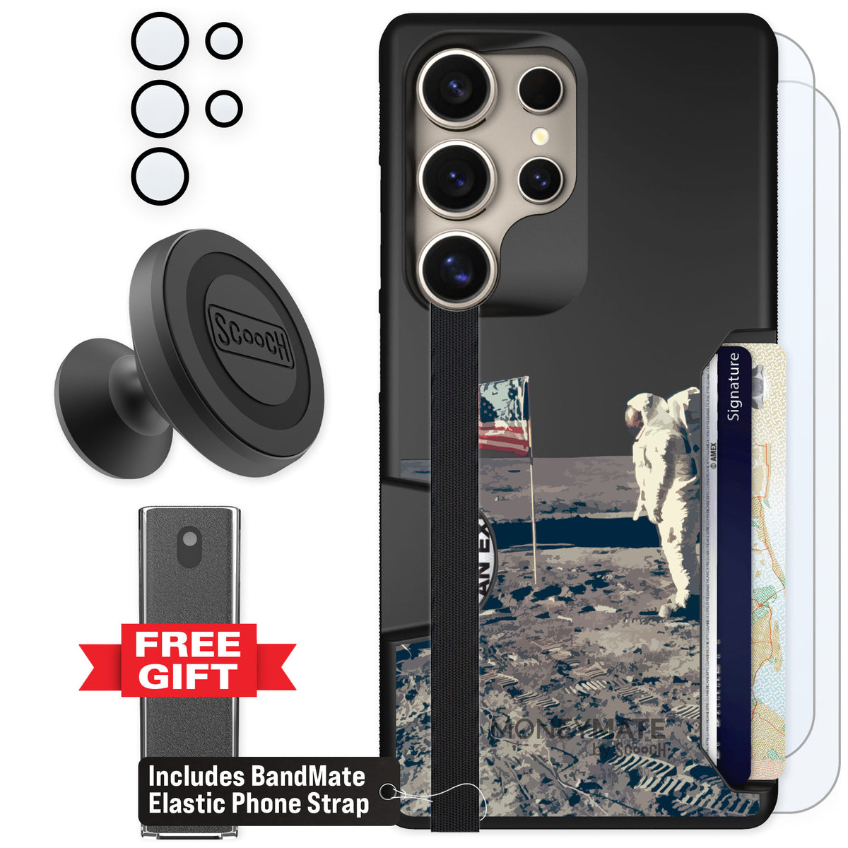Scooch Moneymate Lunar Landing for Galaxy S25 Ultra β Defender Bundle