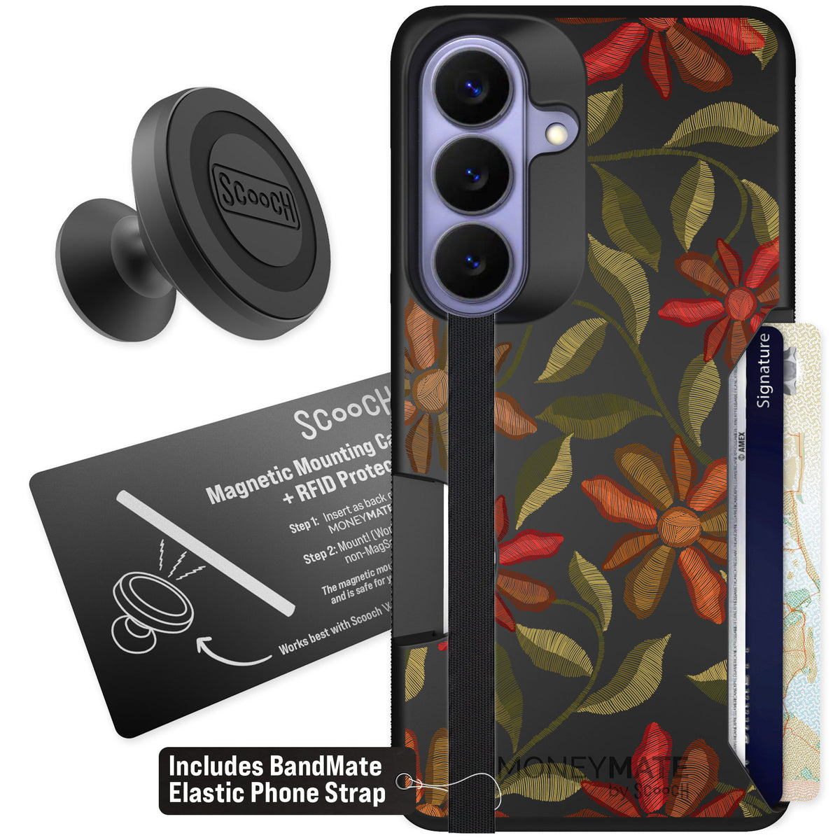 Scooch Moneymate Floral Tapestry for Galaxy S26 β Starter Bundle