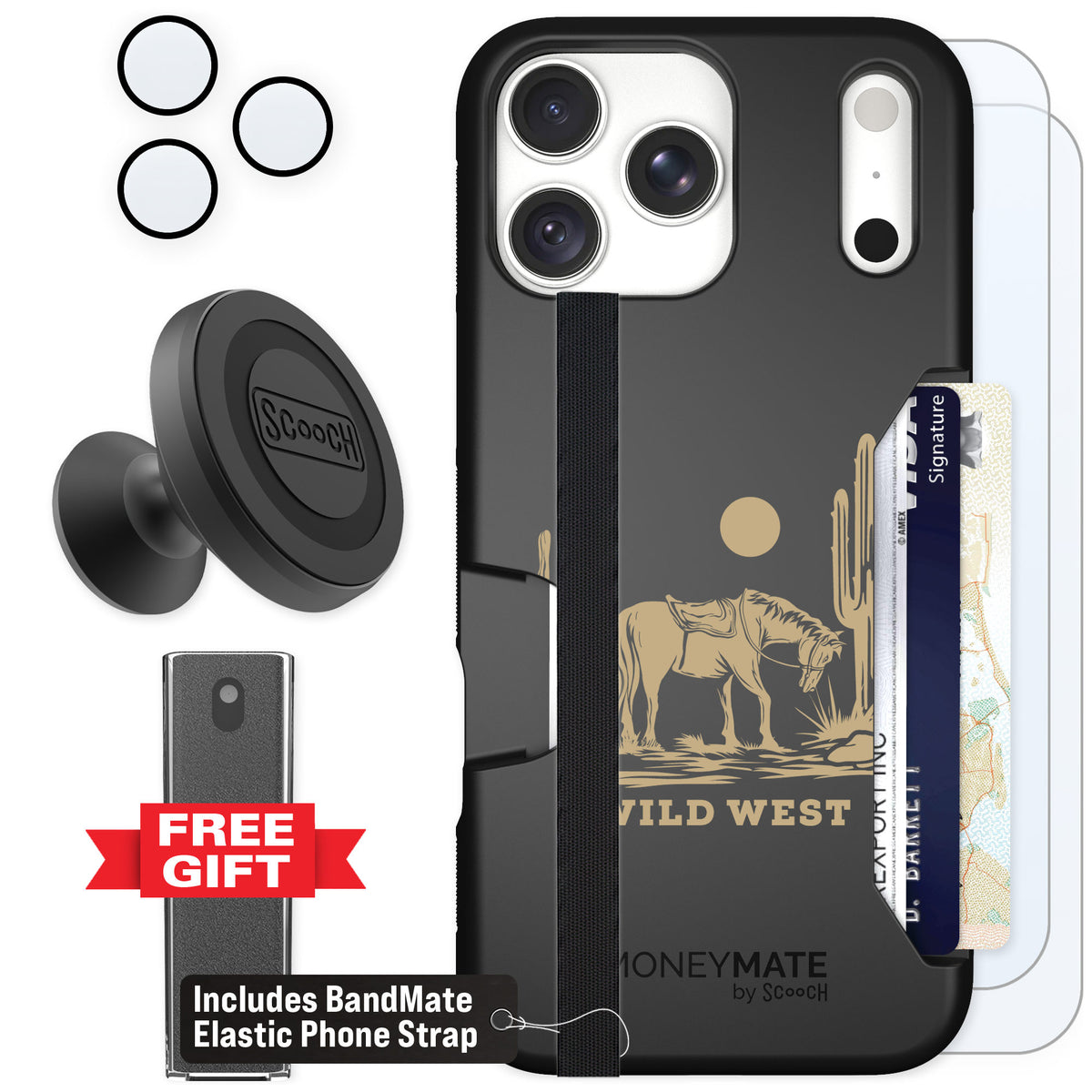 Scooch Moneymate Wild West for iPhone 18 Pro Max β Defender Bundle