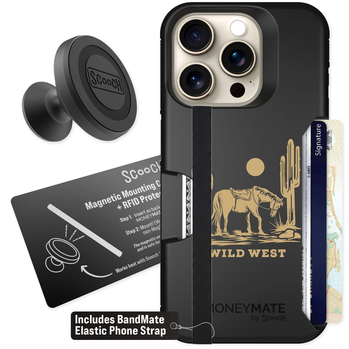Scooch Moneymate Wild West for iPhone 15 Pro β Starter Bundle