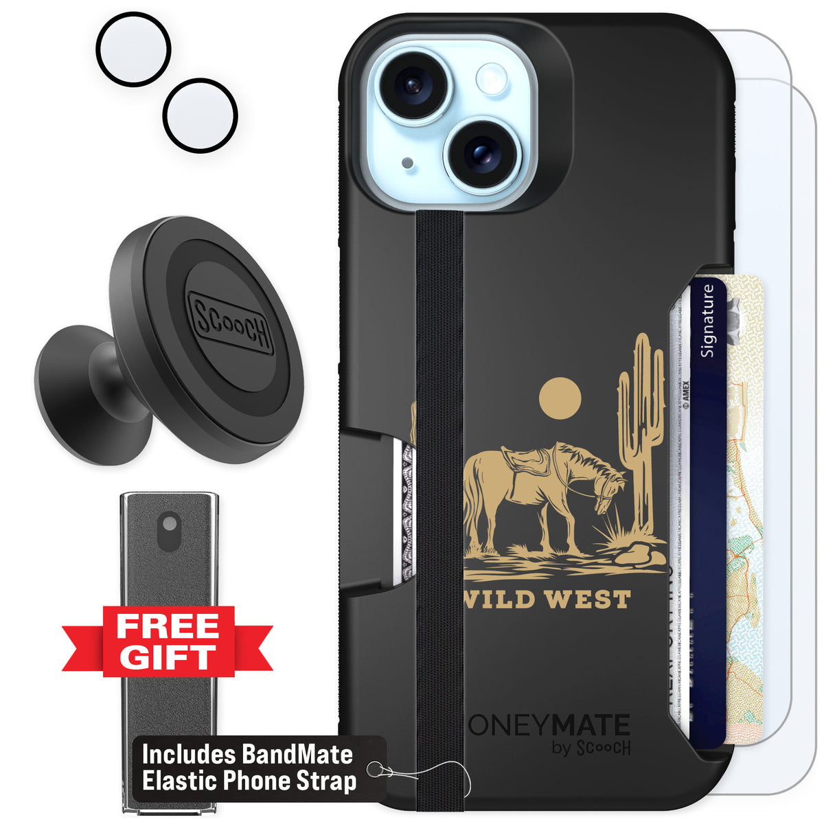 Scooch Moneymate Wild West for iPhone 15 β Defender Bundle