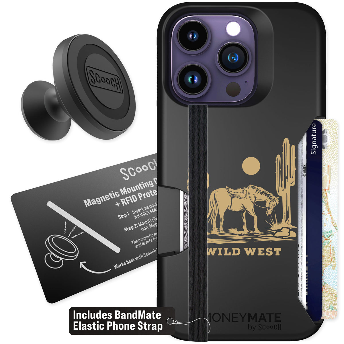 Scooch Moneymate Wild West for iPhone 14 Pro β Starter Bundle