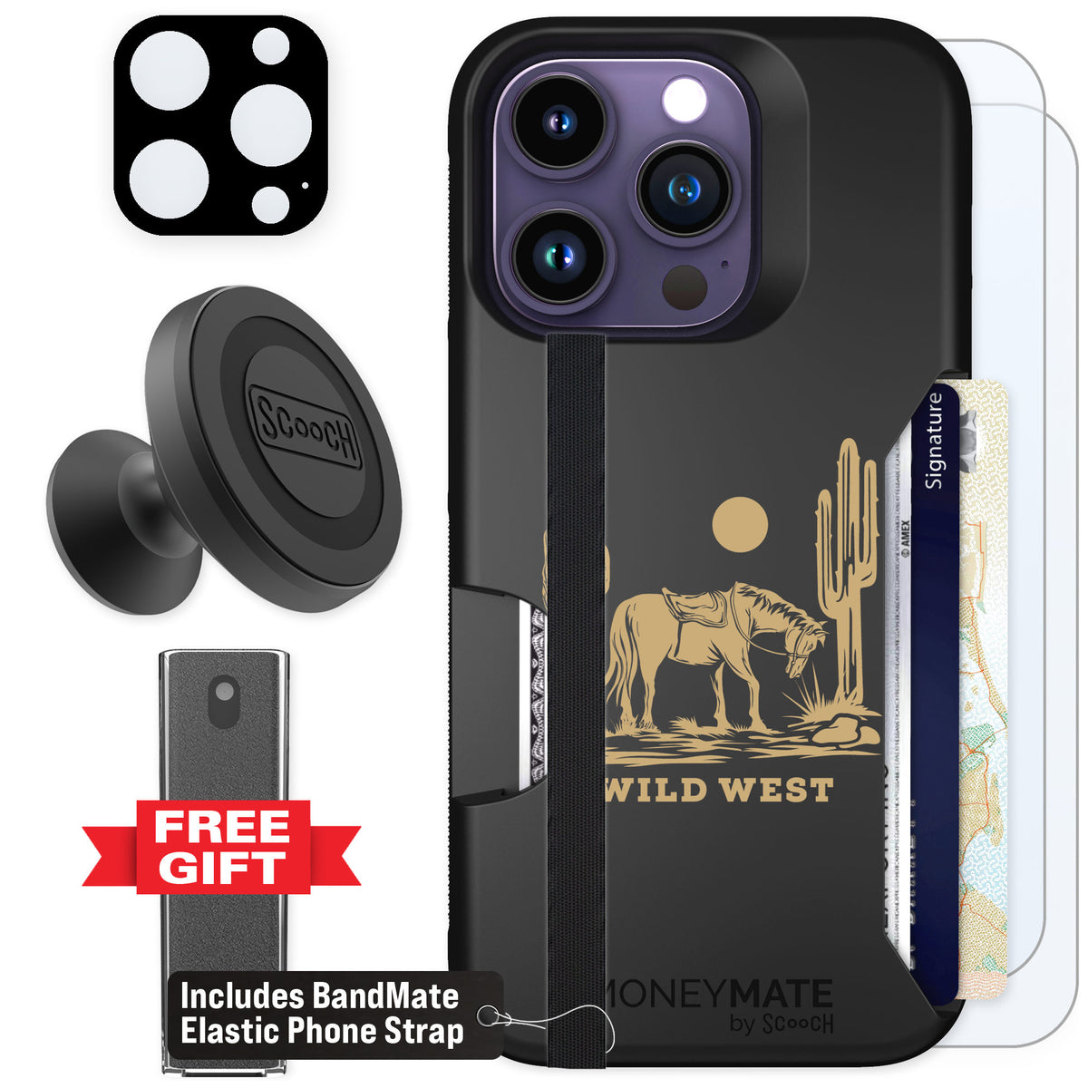 Scooch Moneymate Wild West for iPhone 14 Pro β Defender Bundle