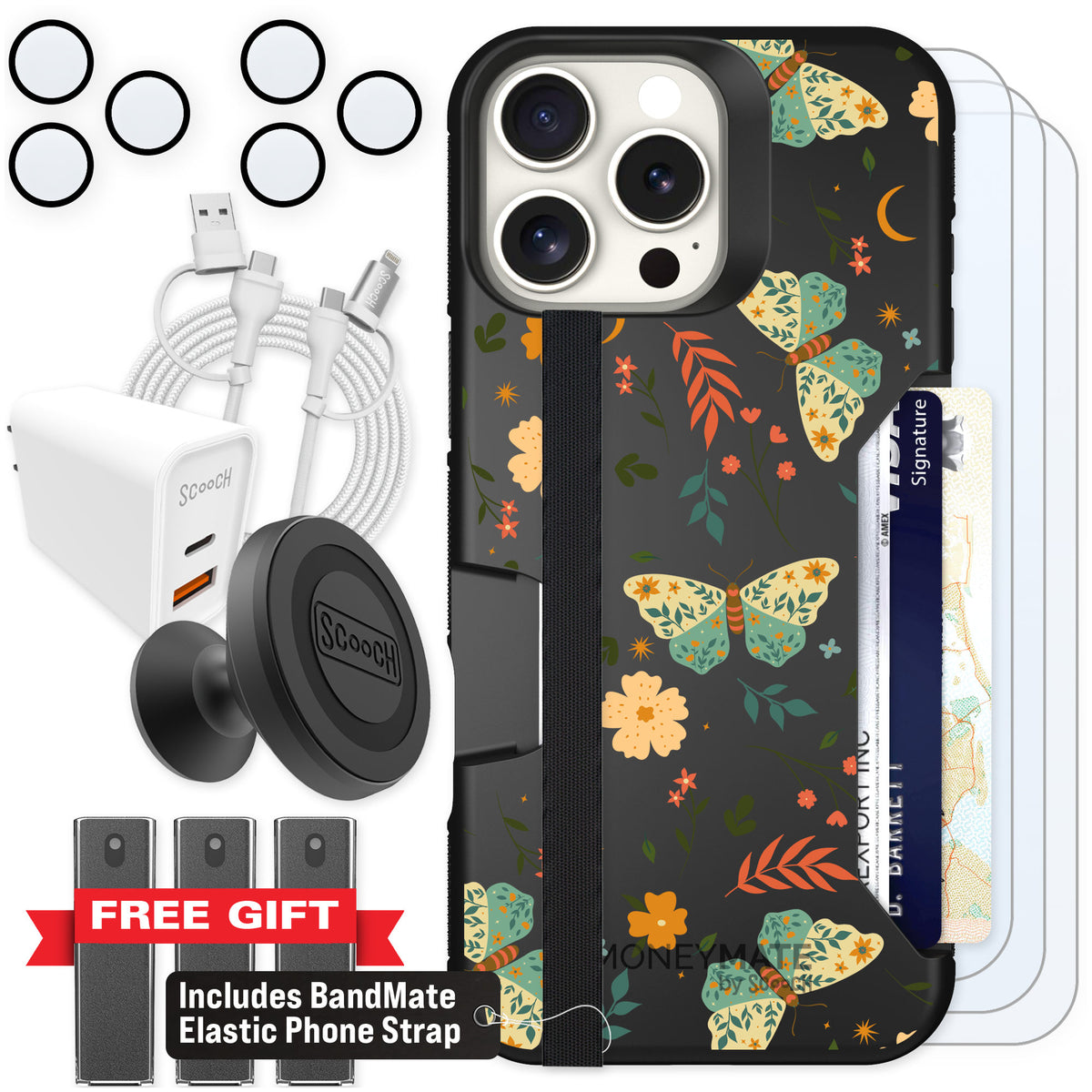 Scooch Moneymate Boho Nights for iPhone 16 Pro Max β Ultimate Bundle