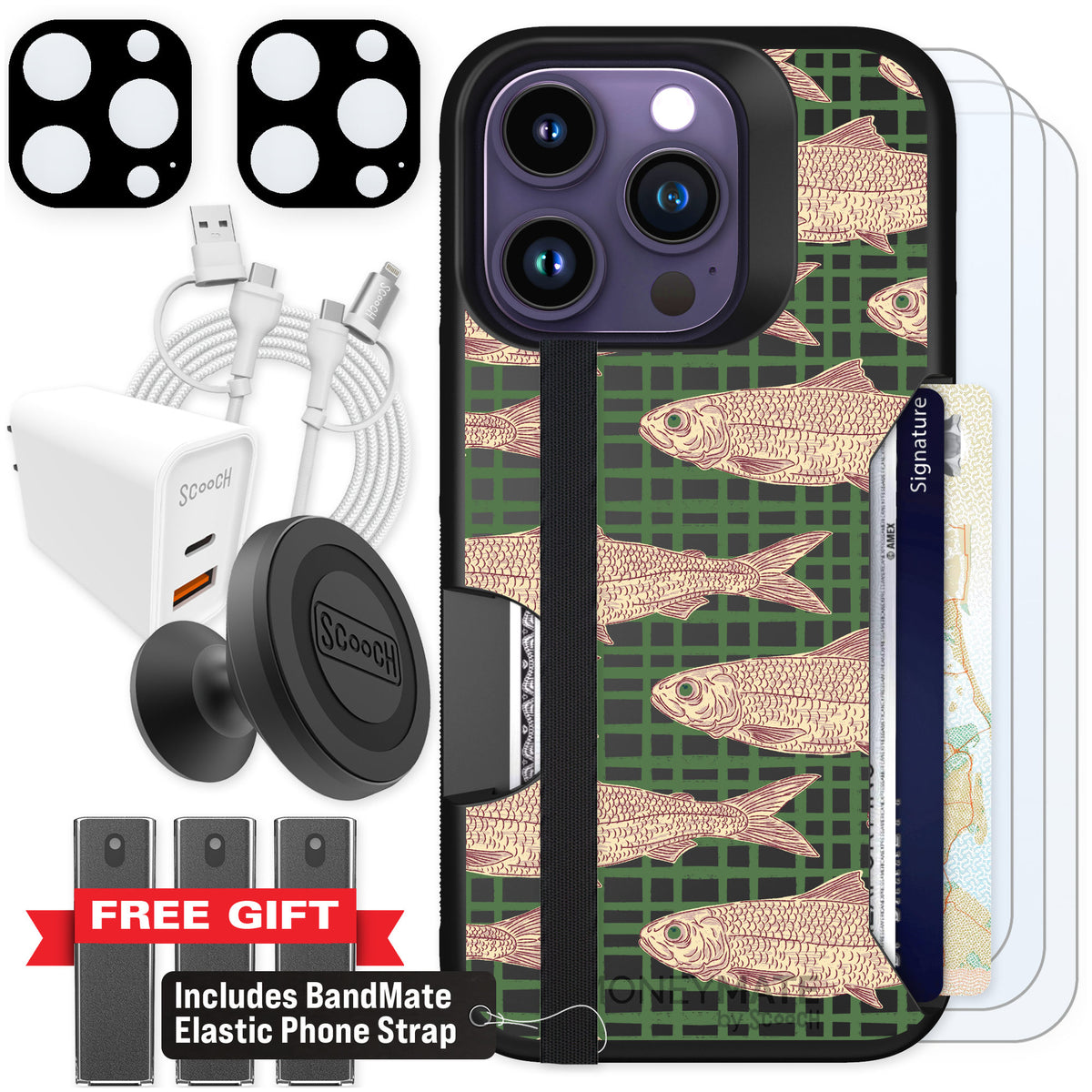 Scooch Moneymate Fresh Catch for iPhone 14 Pro β Ultimate Bundle