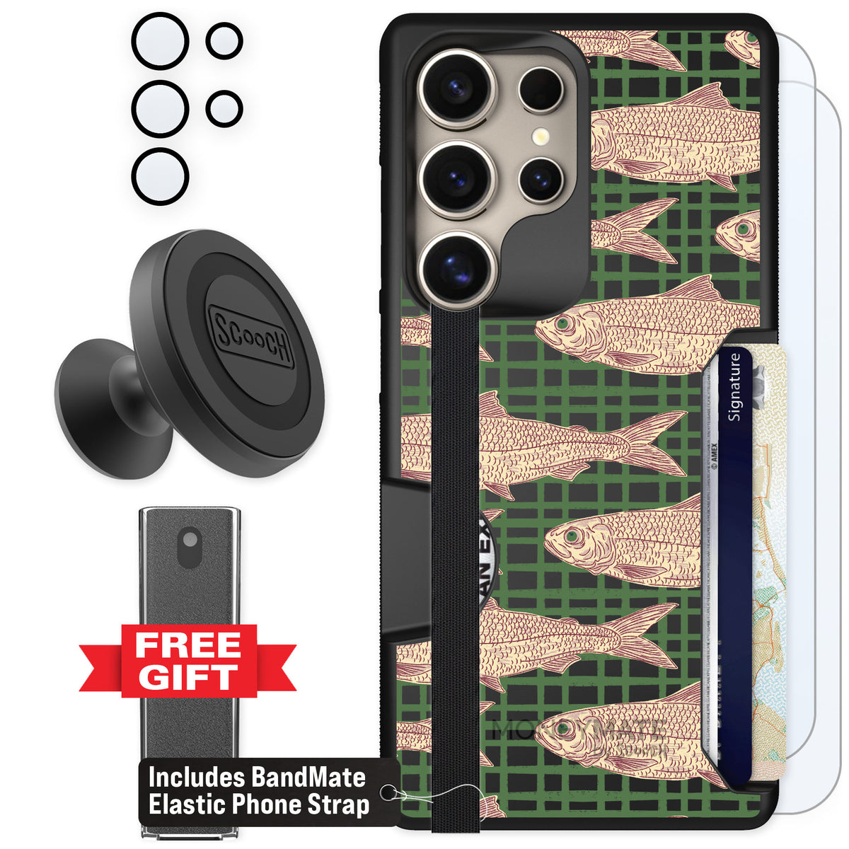 Scooch Moneymate Fresh Catch for Galaxy S25 Ultra β Defender Bundle