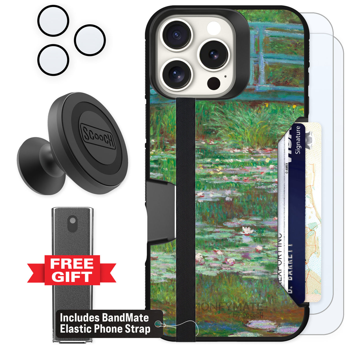 Scooch Moneymate Japanese Footbridge for iPhone 16 Pro Max β Defender Bundle
