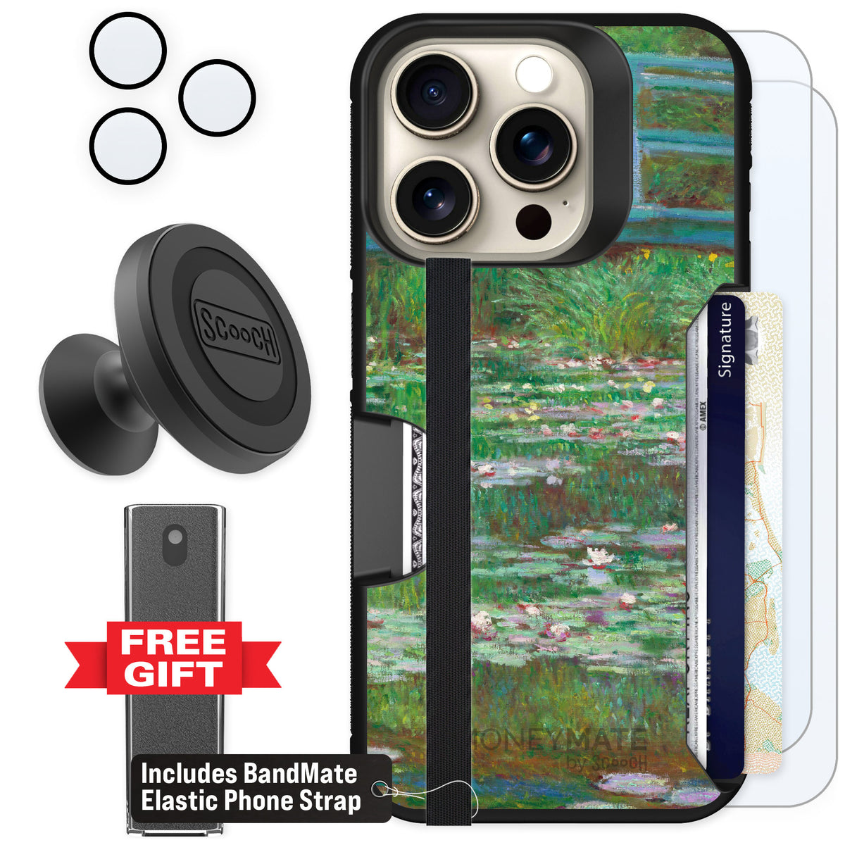 Scooch Moneymate Japanese Footbridge for iPhone 15 Pro β Defender Bundle
