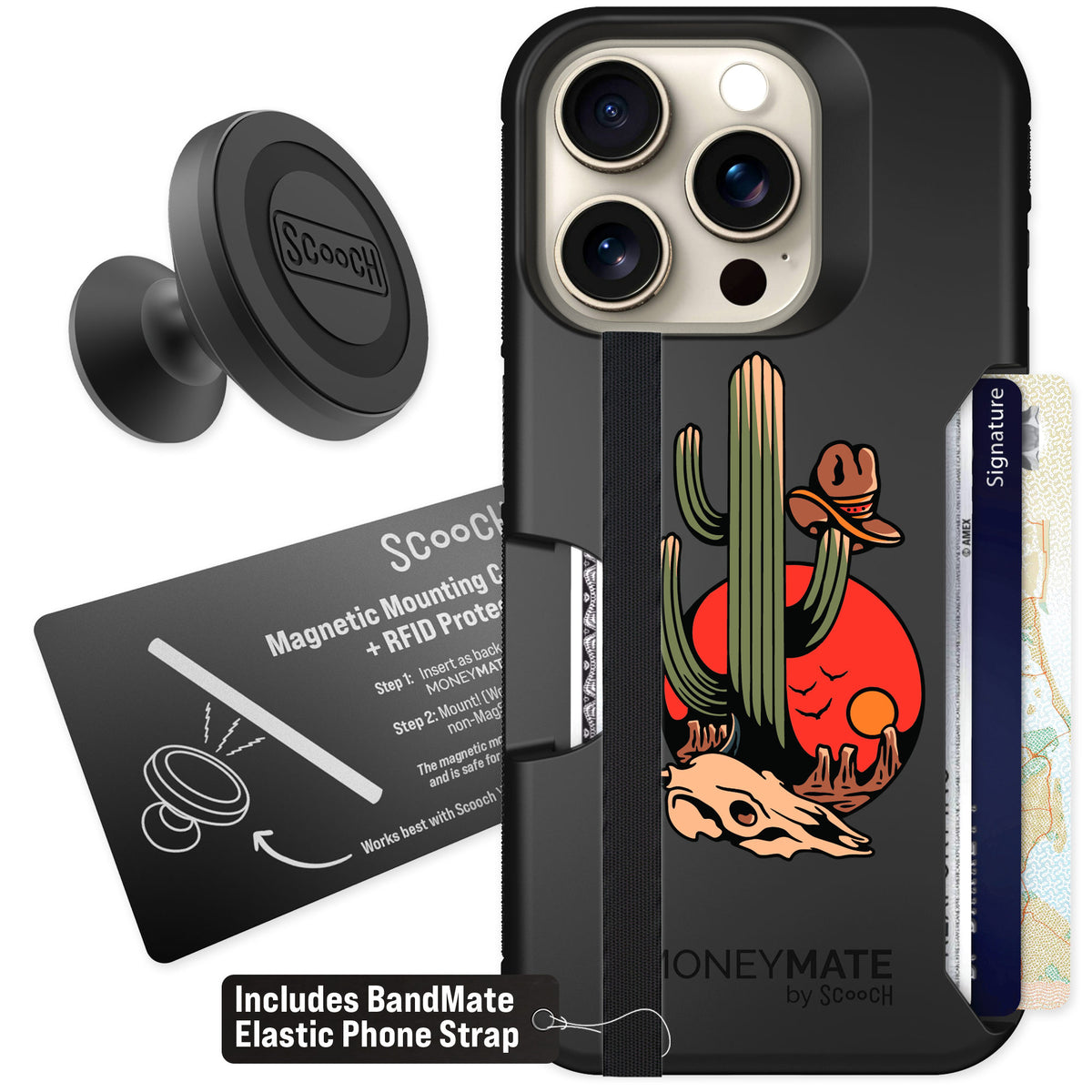 Scooch Moneymate Cactus Flash for iPhone 15 Pro β Starter Bundle