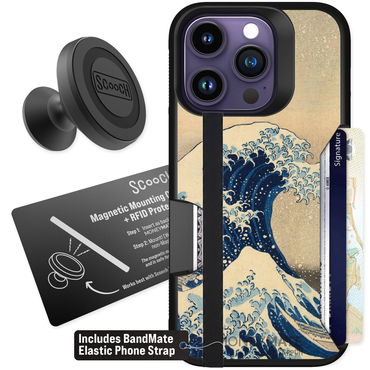 Scooch Moneymate Great Wave for iPhone 14 Pro β Starter Bundle