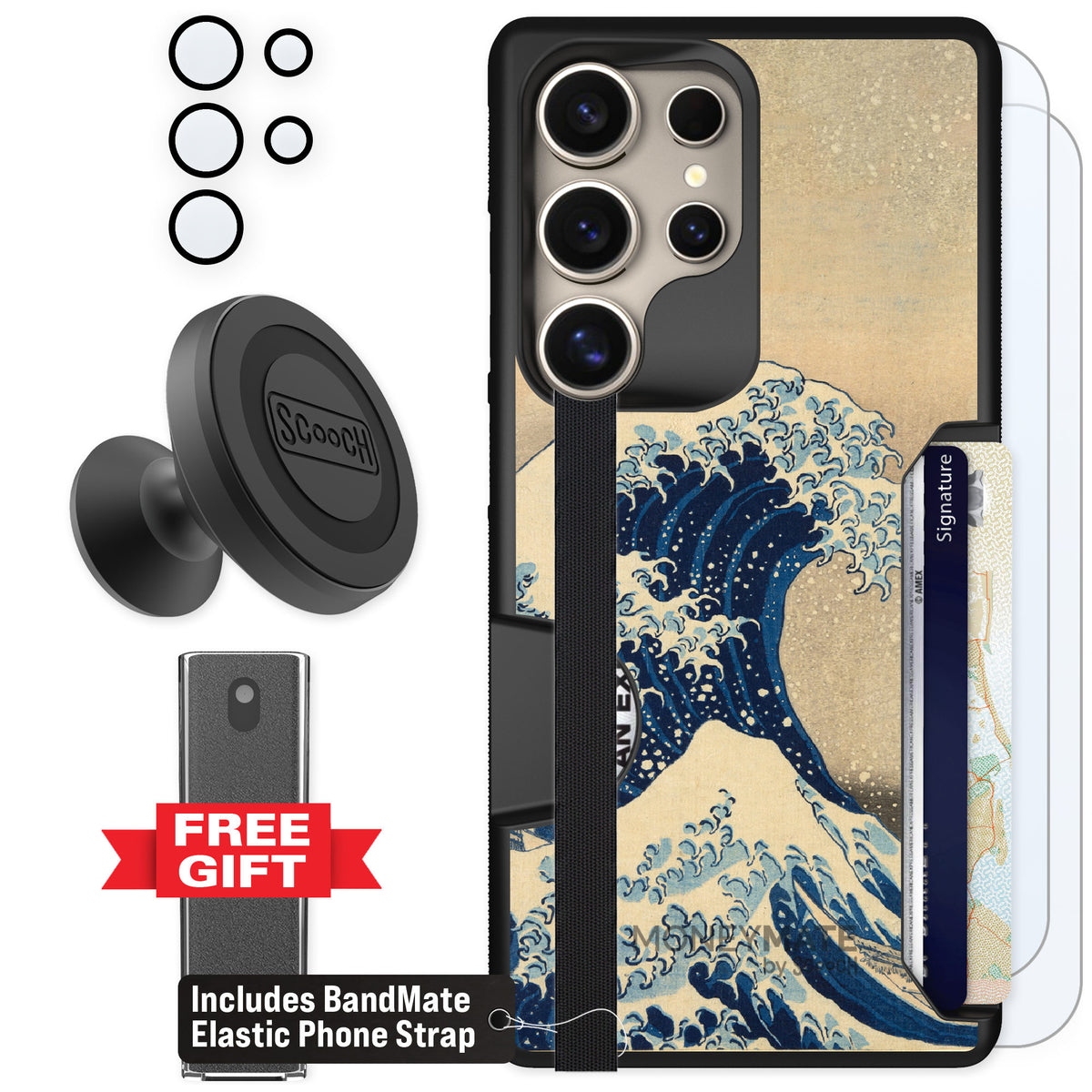 Scooch Moneymate Great Wave for Galaxy S25 Ultra β Defender Bundle