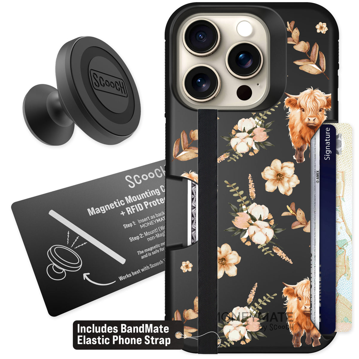 Scooch Moneymate Baby Cow for iPhone 15 Pro — Starter Bundle