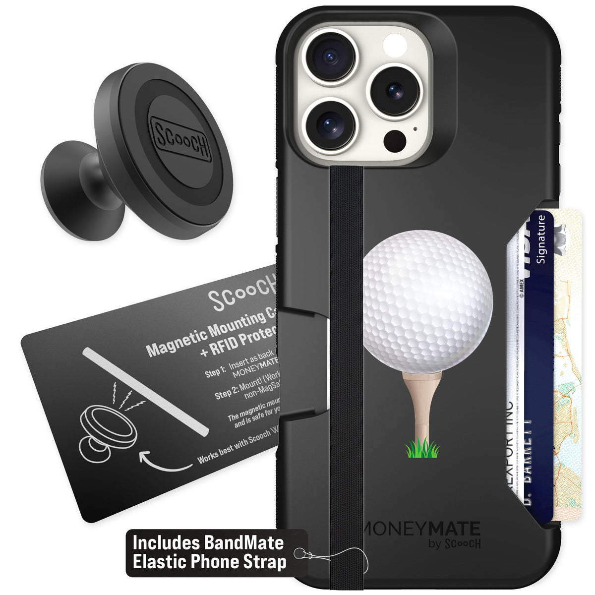 Scooch Moneymate Tee Time for iPhone 16 Pro Max β Starter Bundle