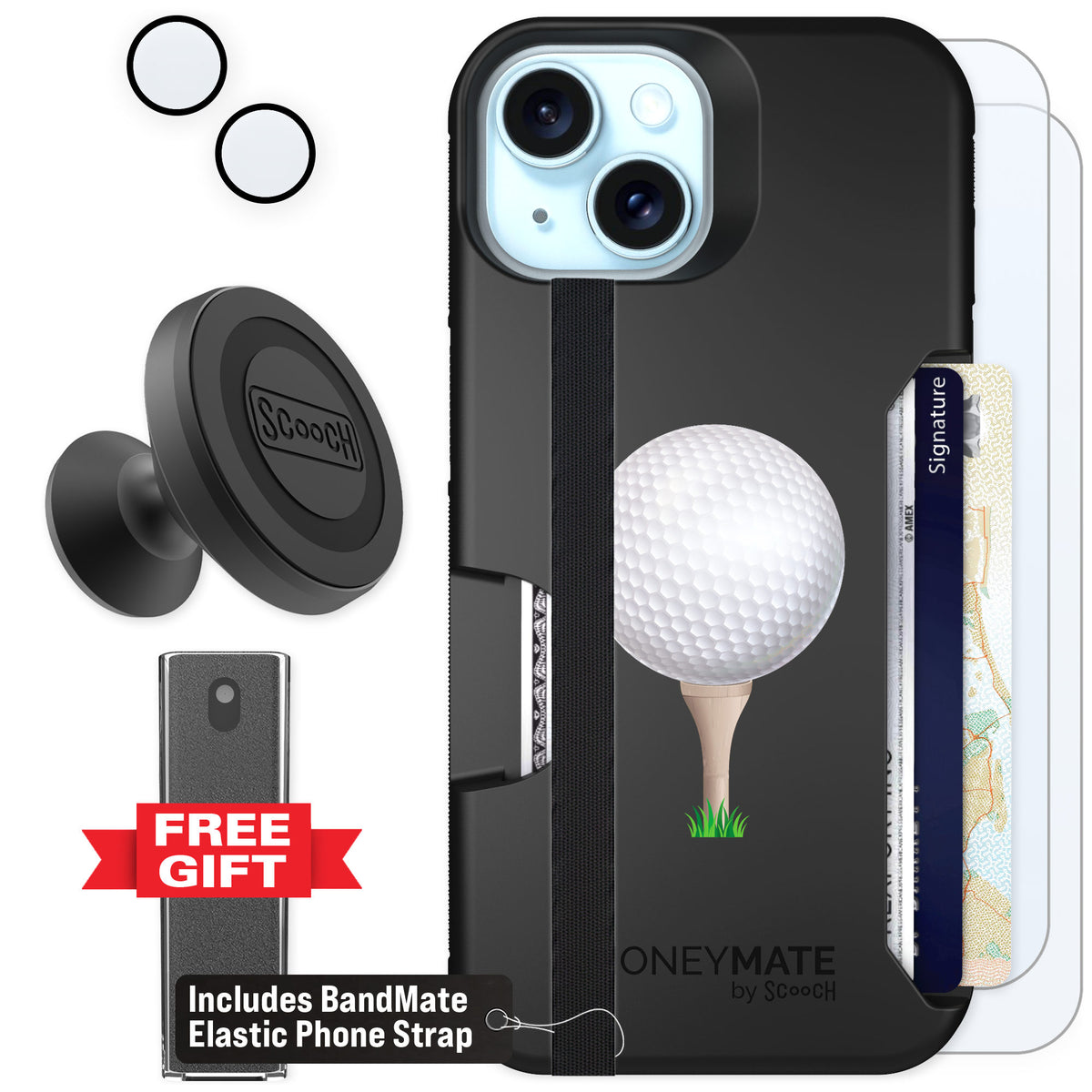 Scooch Moneymate Tee Time for iPhone 15 β Defender Bundle