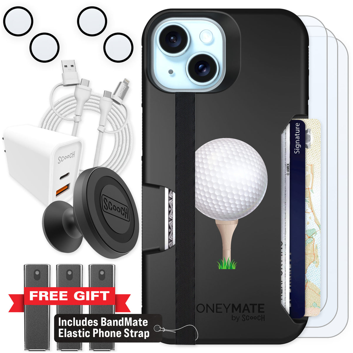 Scooch Moneymate Tee Time for iPhone 15 β Ultimate Bundle