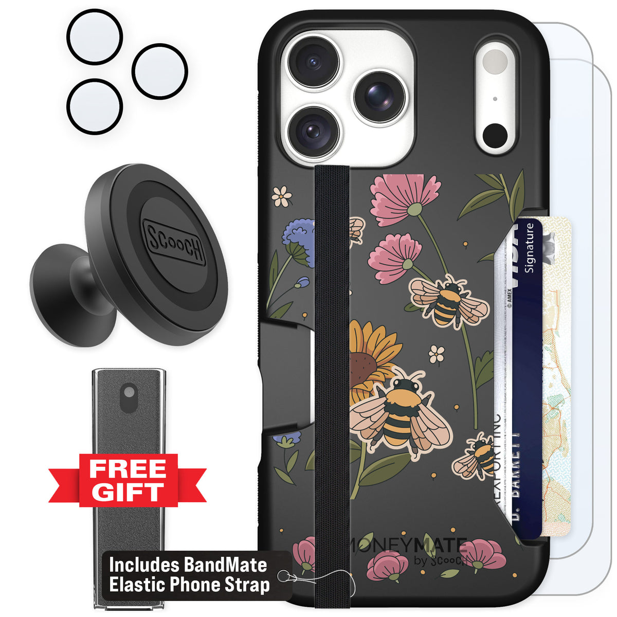 Scooch Moneymate Bee Happy for iPhone 18 Pro Max β Defender Bundle
