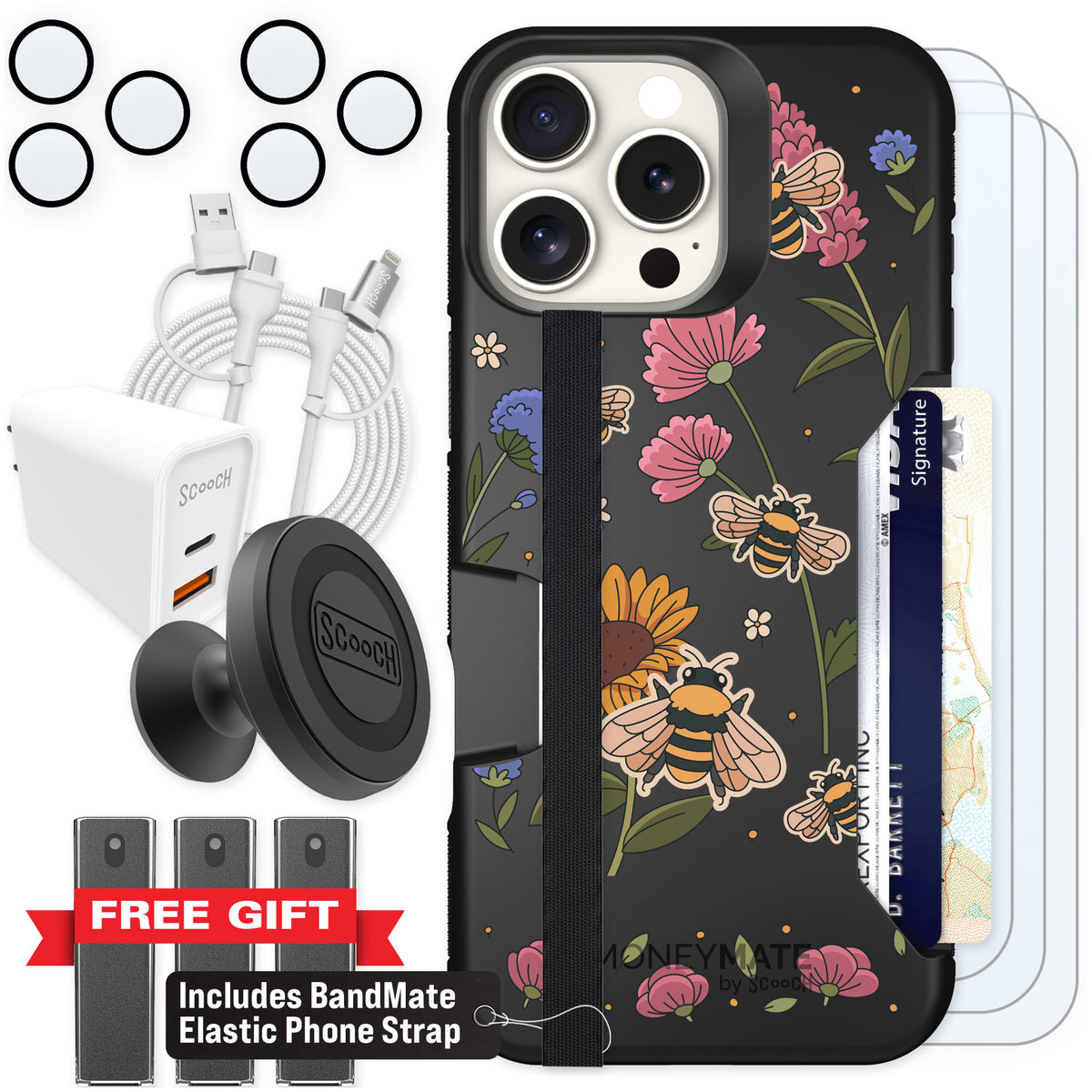 Scooch Moneymate Bee Happy for iPhone 16 Pro Max β Ultimate Bundle