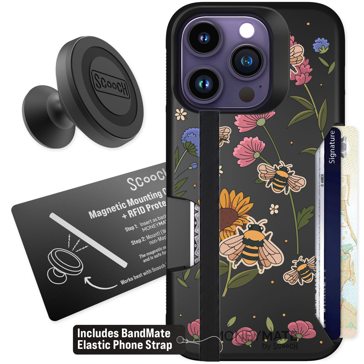Scooch Moneymate Bee Happy for iPhone 14 Pro β Starter Bundle