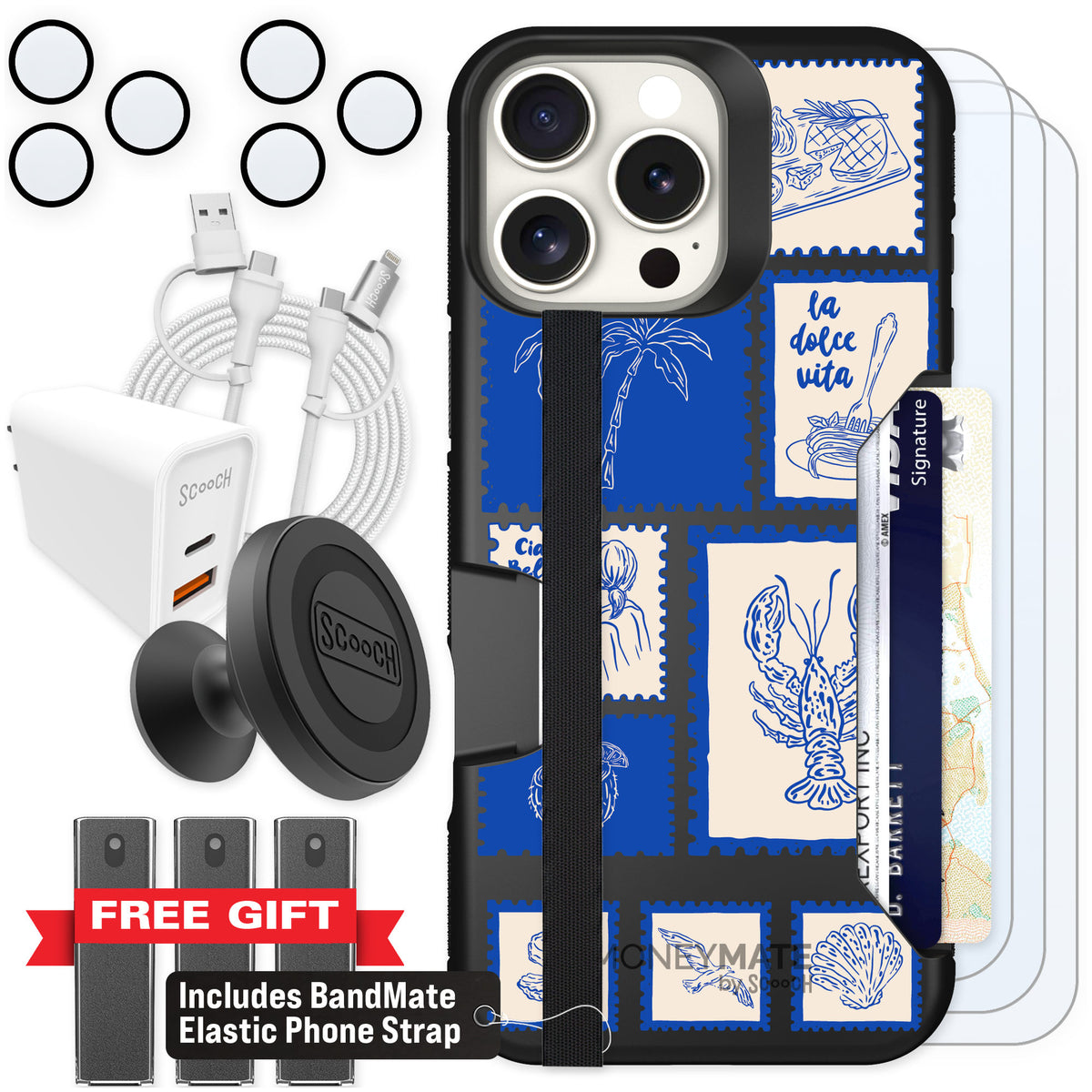 Scooch Moneymate Euro Summer for iPhone 16 Pro Max — Ultimate Bundle