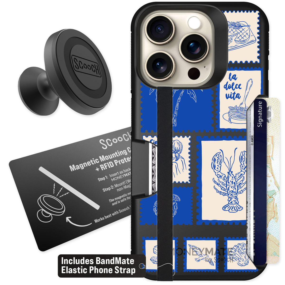 Scooch Moneymate Euro Summer for iPhone 15 Pro — Starter Bundle