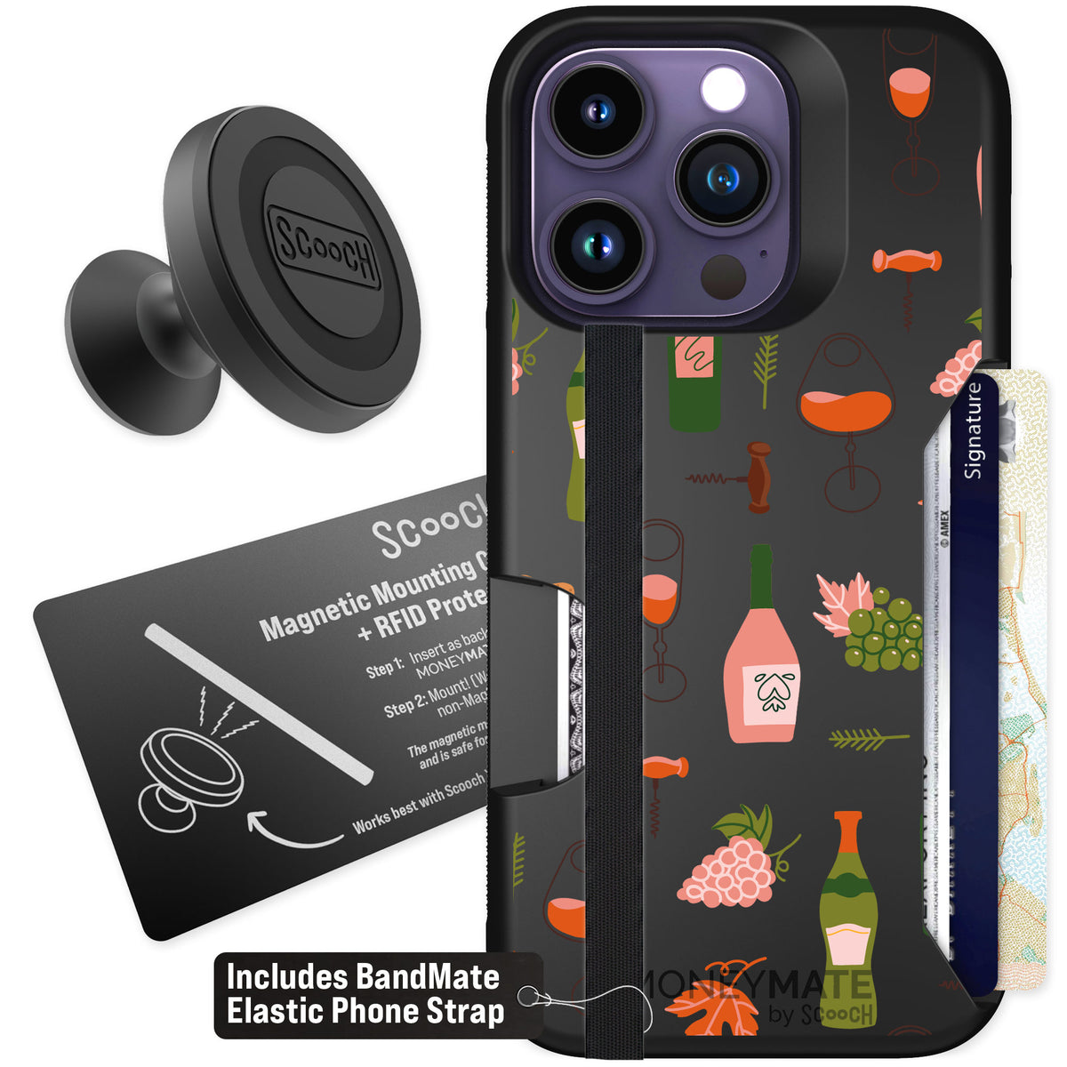 Scooch Moneymate Vino Vibes for iPhone 14 Pro β Starter Bundle