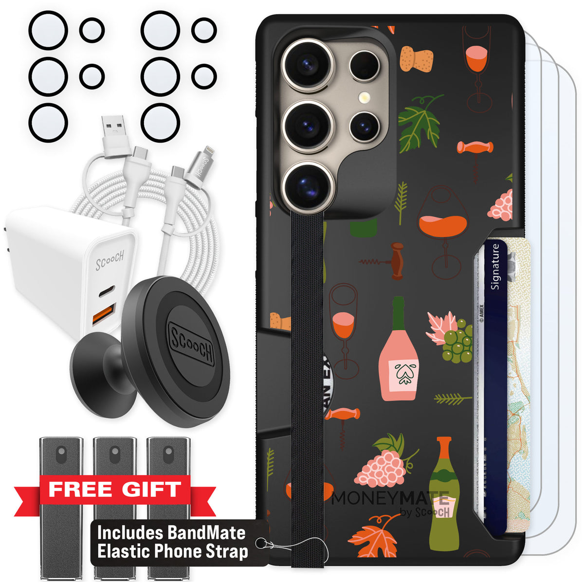 Scooch Moneymate Vino Vibes for Galaxy S25 Ultra β Ultimate Bundle