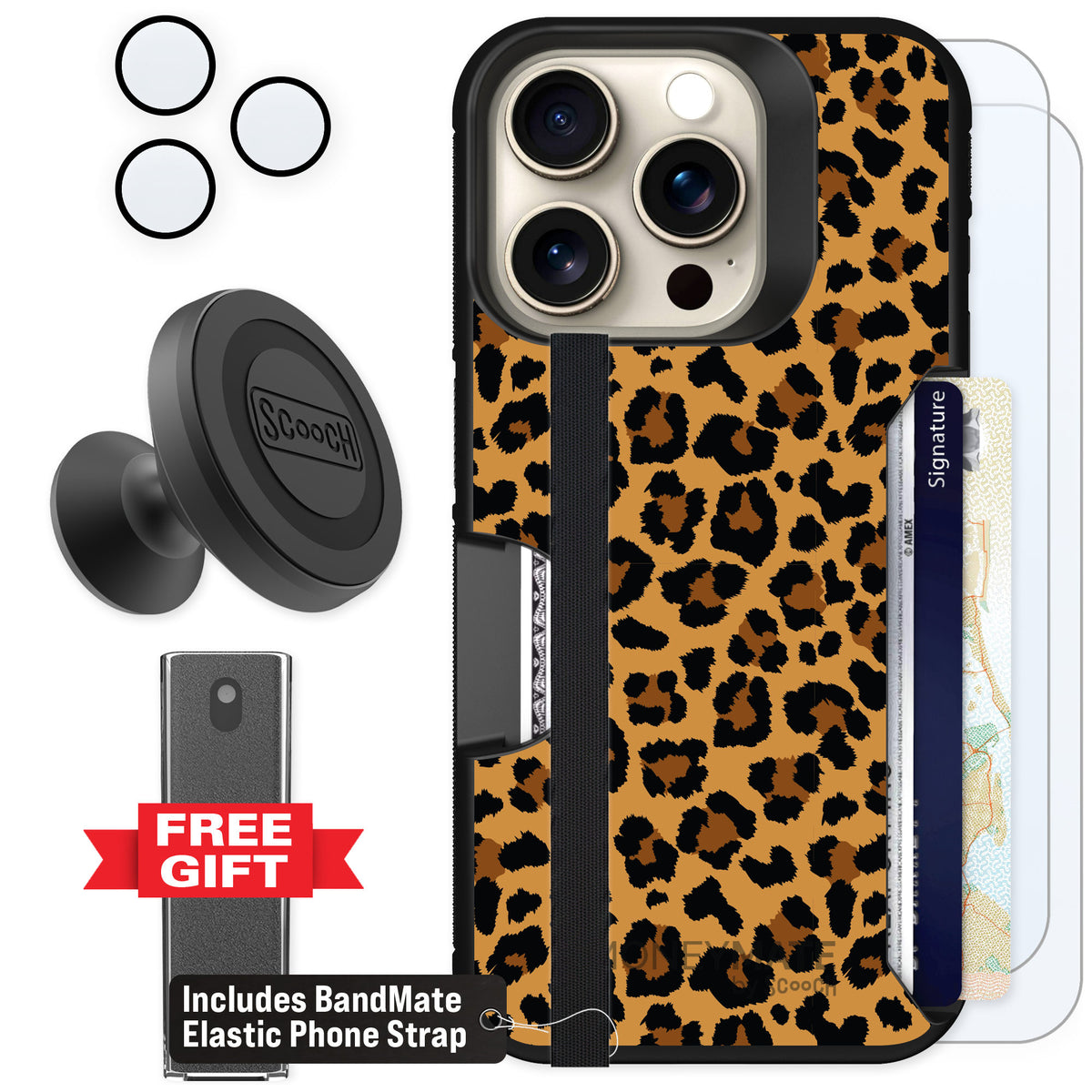 Scooch Moneymate Fierce Feline for iPhone 15 Pro β Defender Bundle