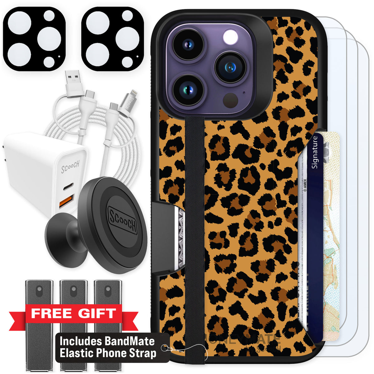 Scooch Moneymate Fierce Feline for iPhone 14 Pro β Ultimate Bundle