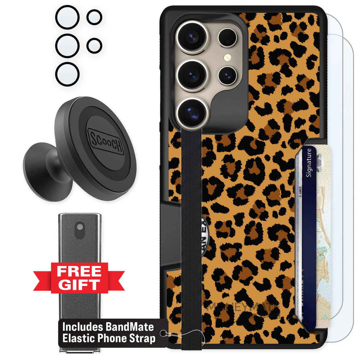 Scooch Moneymate Fierce Feline for Galaxy S25 Ultra β Defender Bundle