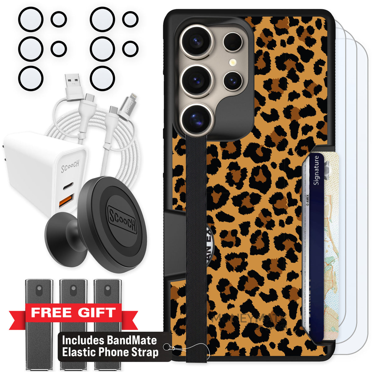 Scooch Moneymate Fierce Feline for Galaxy S25 Ultra β Ultimate Bundle