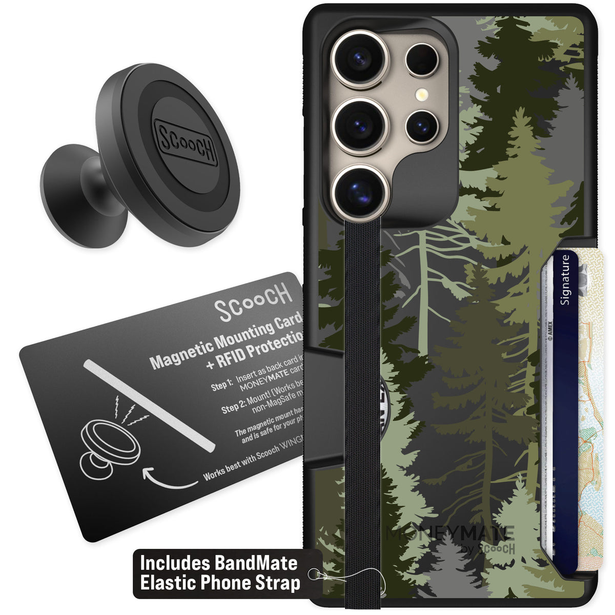 Scooch Moneymate Hidden Pines for Galaxy S25 Ultra β Starter Bundle