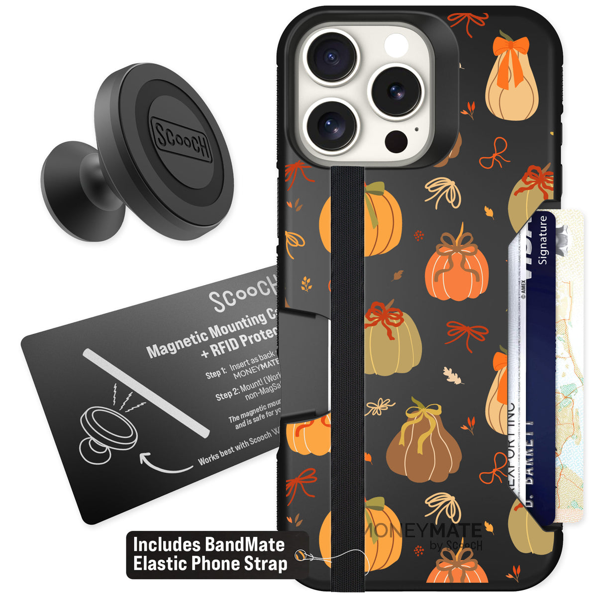 Scooch Moneymate Pretty Pumpkins for iPhone 16 Pro Max β Starter Bundle