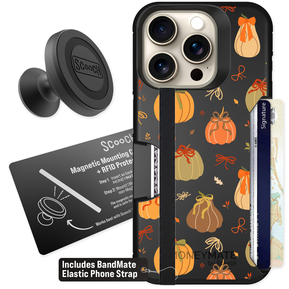 Scooch Moneymate Pretty Pumpkins for iPhone 15 Pro β Starter Bundle