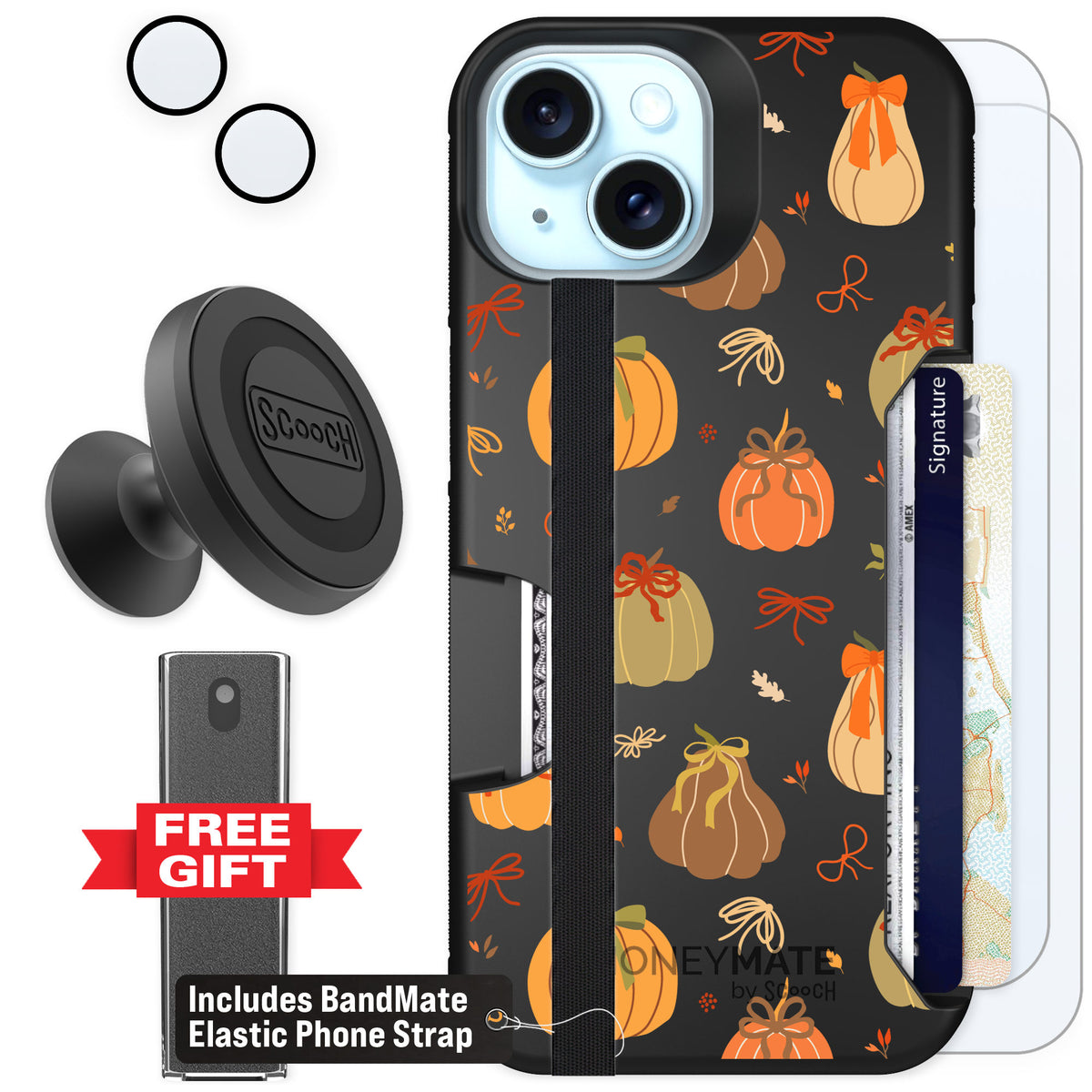 Scooch Moneymate Pretty Pumpkins for iPhone 15 β Defender Bundle