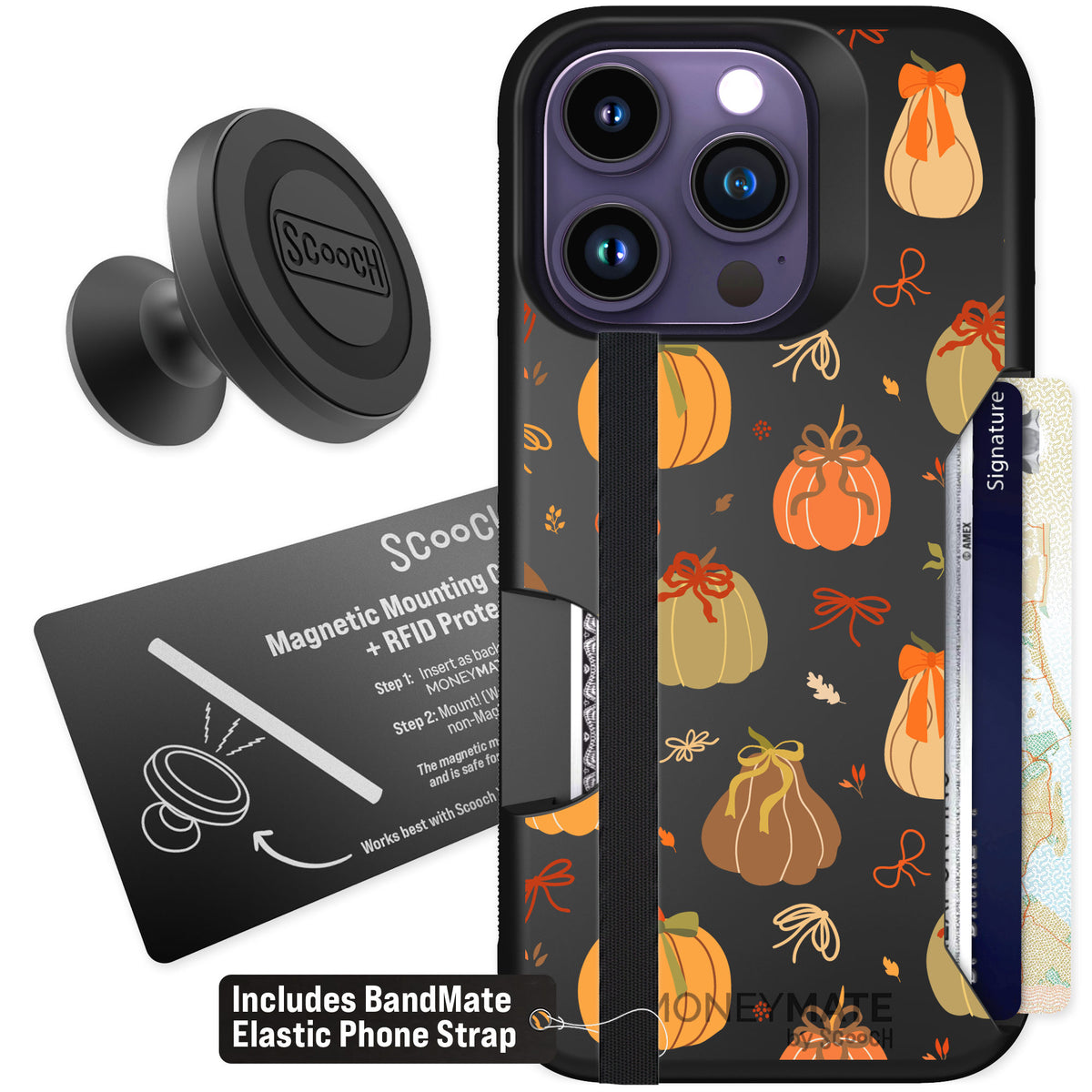 Scooch Moneymate Pretty Pumpkins for iPhone 14 Pro β Starter Bundle